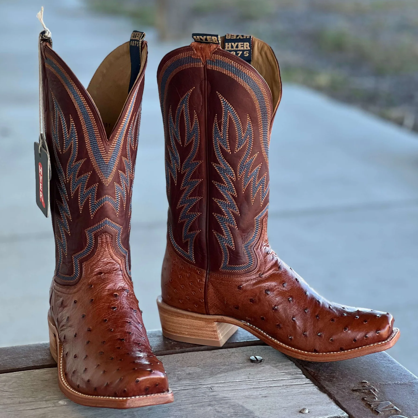 The Cutter Toe Boot in Brandy Ostrich