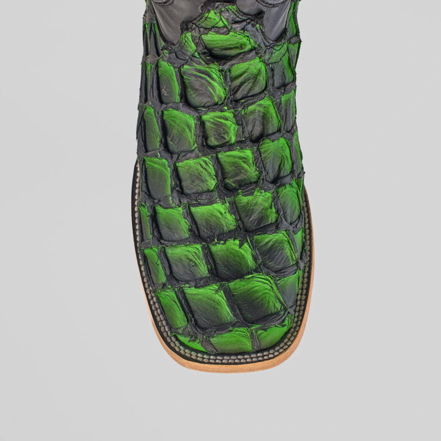 Exotic Pirarucu Fish - Swamp Green - Square Toe