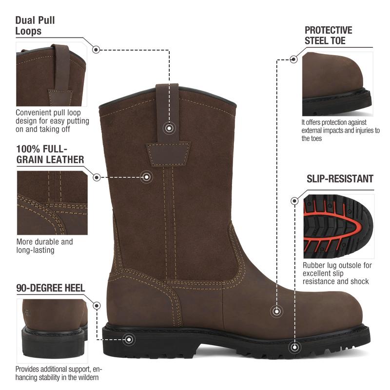 Men's Pull-on Oil & Slip Resistant Boots