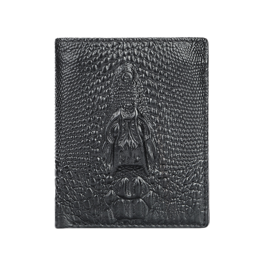 Crocodile Print Men's Leather Business Wallet