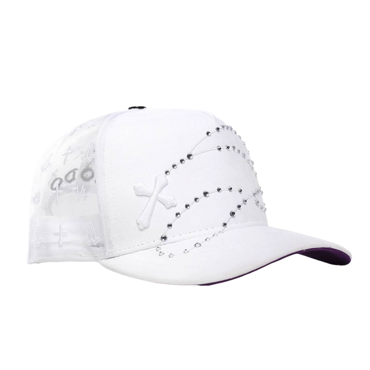 Shiny Long Chain Cap - Brown