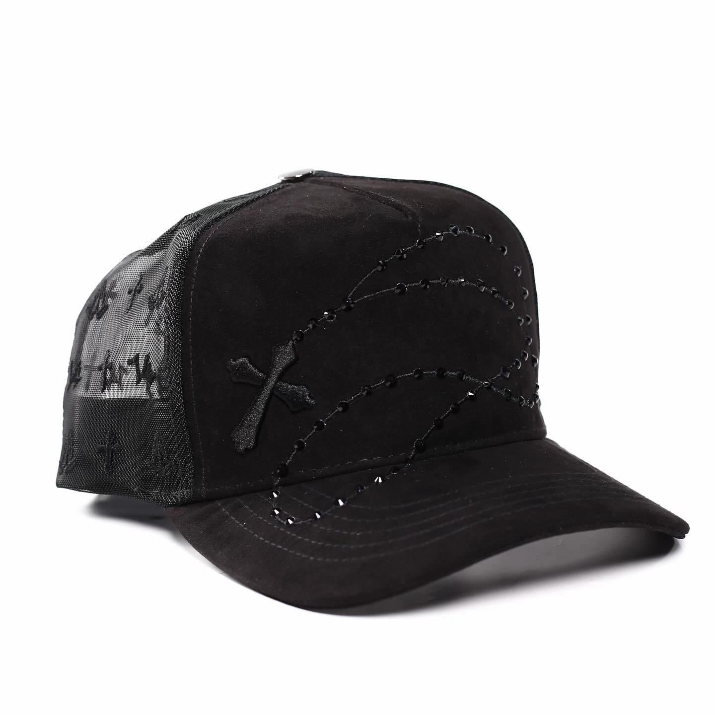 Shiny Long Chain Cap - Brown