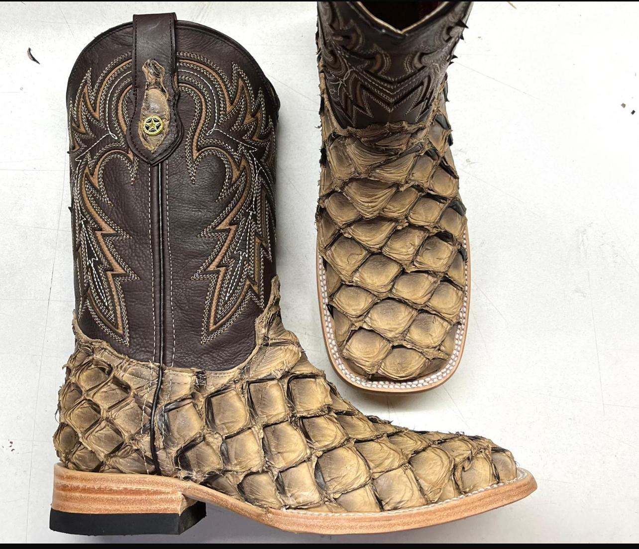 Western Exotic Piraroucu Cowboy Boots