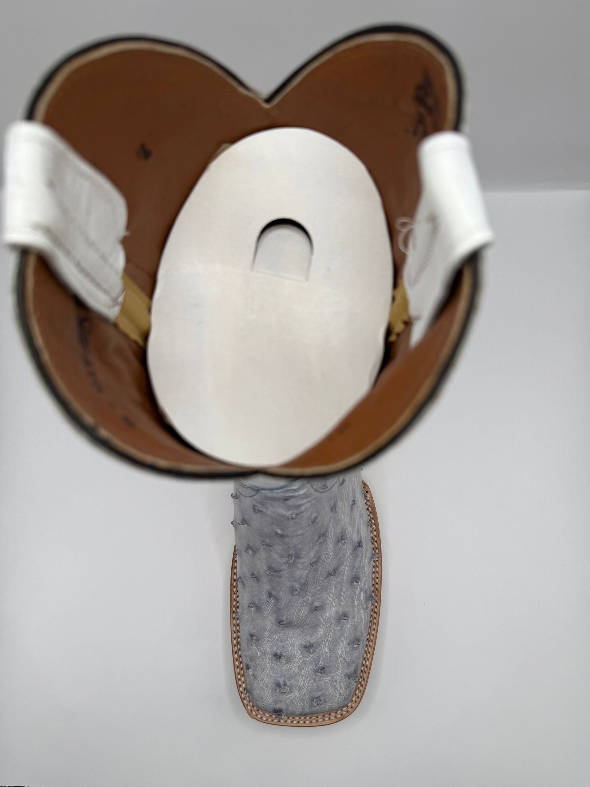 Western Mens Exotic White Ostrich Cowboy Boots