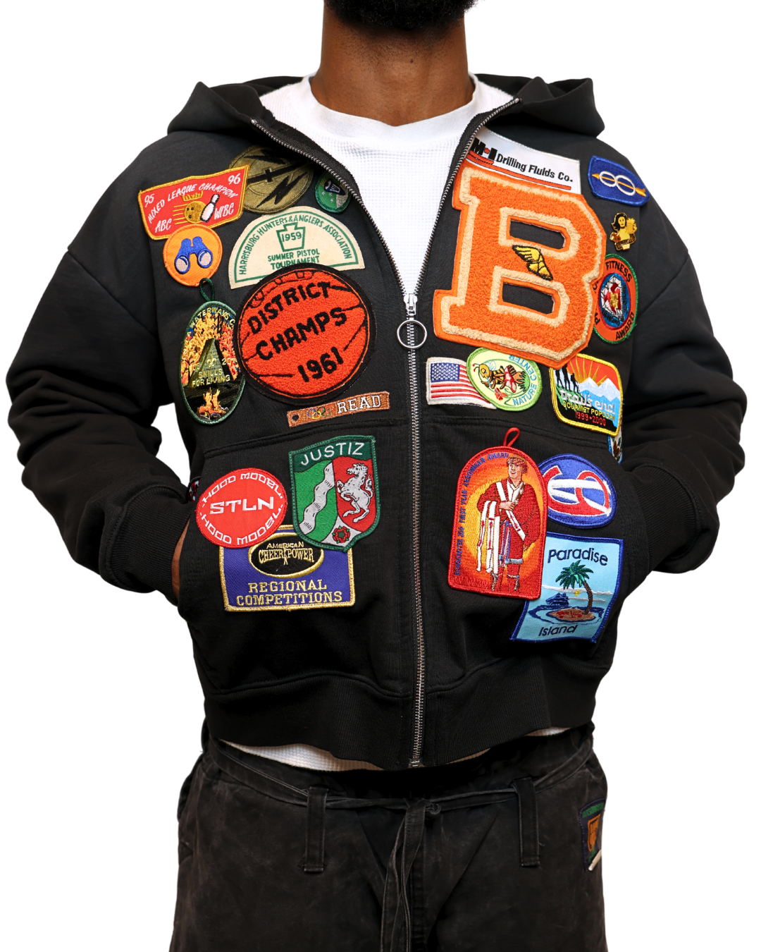 Men's Fashion Patchwork Hoodie Series -Yellow