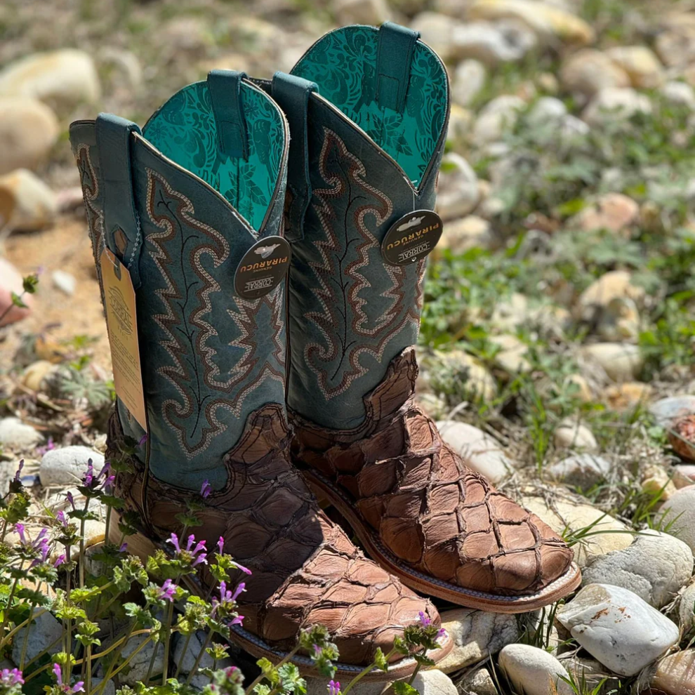 Corral Women's Piracuhu Exotic Embroidered Boots - Square Toe