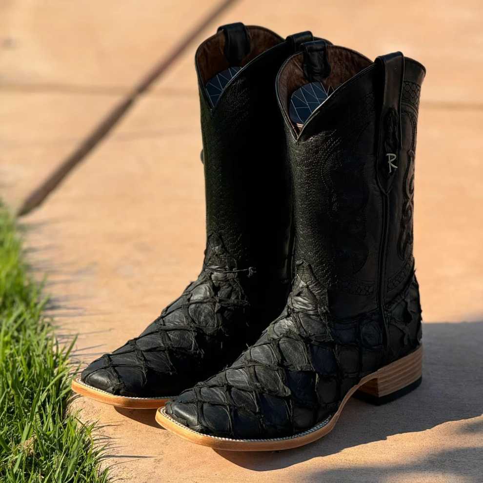 Matte Black Fish Boots - Square Toe
