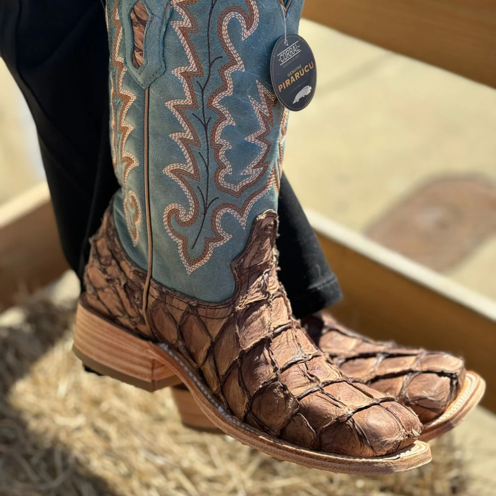 Corral Women's Piracuhu Exotic Embroidered Boots - Square Toe