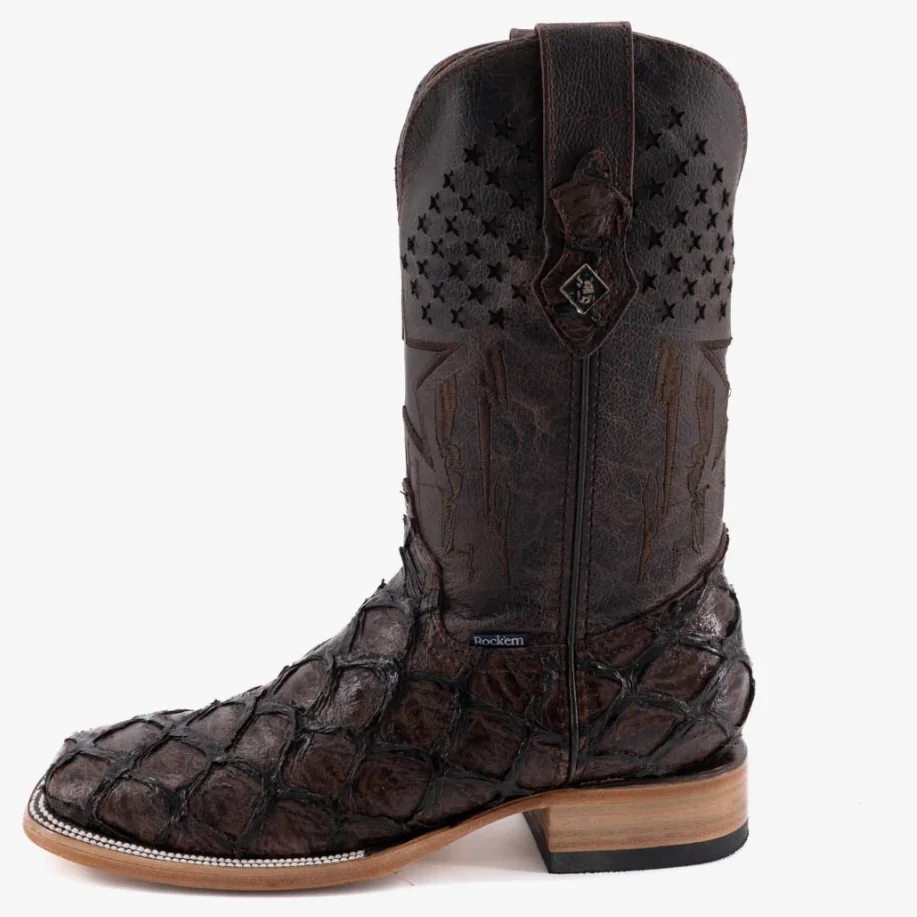Piraruccu Fish Wide Square Toe Brown