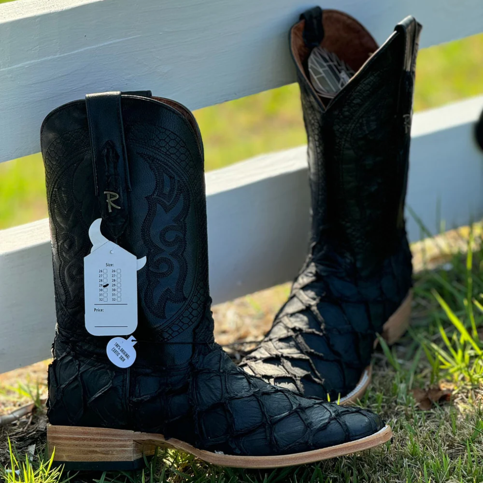 Matte Black Fish Boots - Square Toe