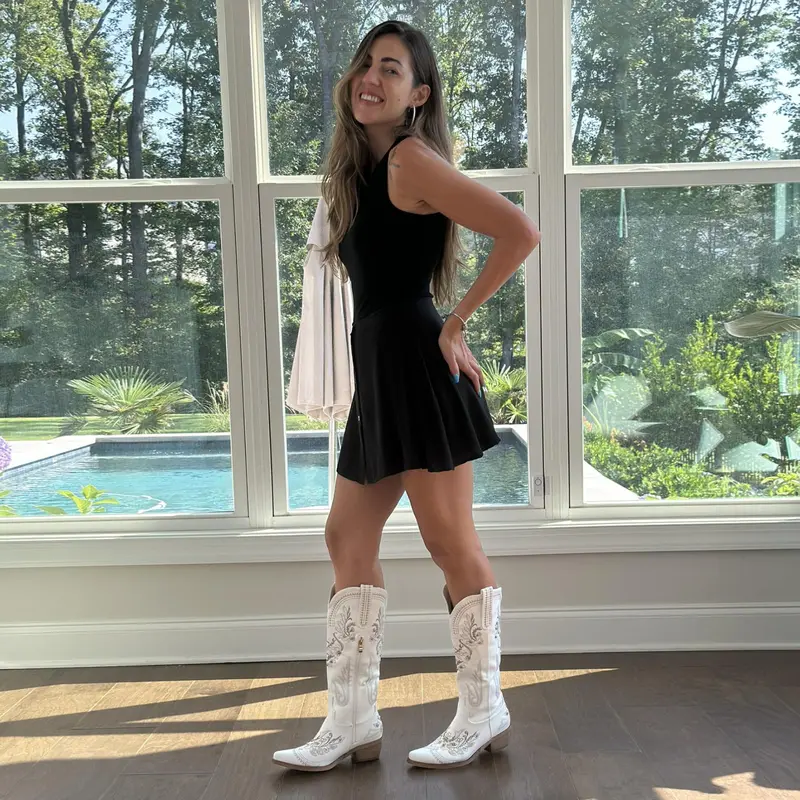 Sparkly Rhinestone Embroidery Tall Western Boots