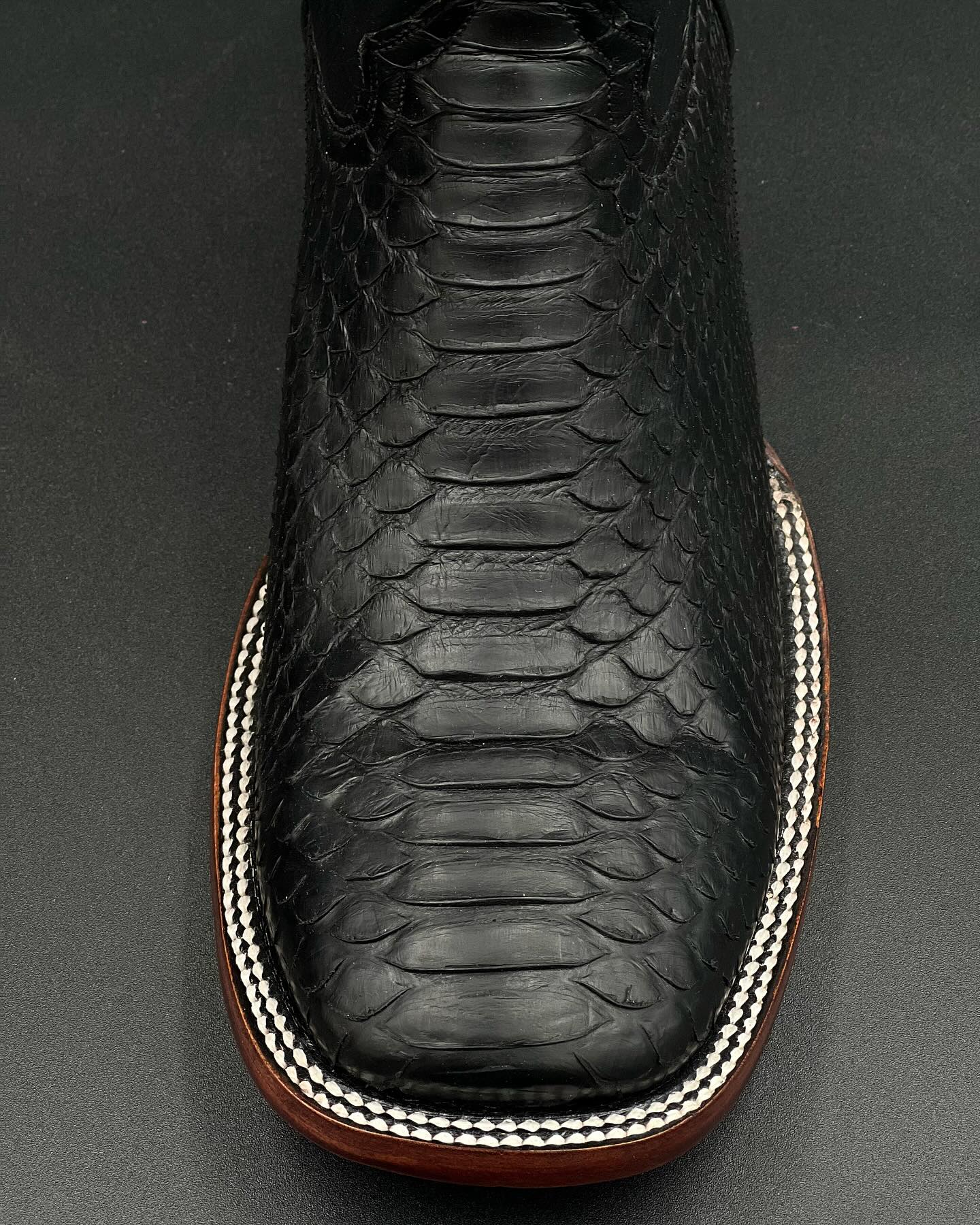Men’s Classic Black Python Leather Western Boots
