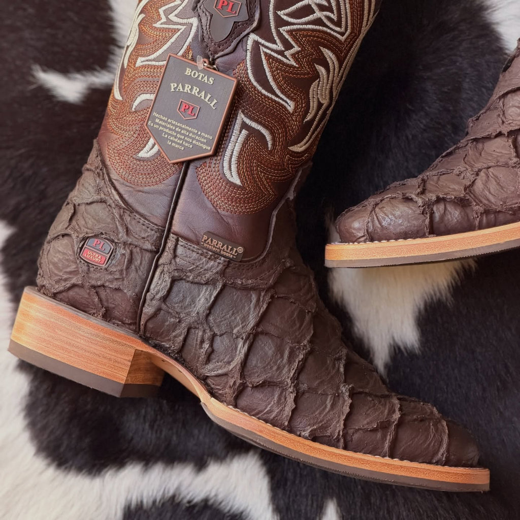 Men’s Genuine Pirarucu Leather Western Cowboy Boots