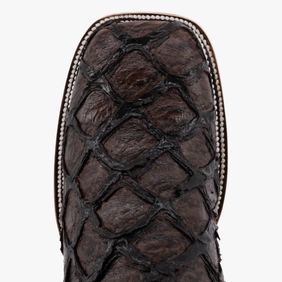 Piraruccu Fish Wide Square Toe Brown