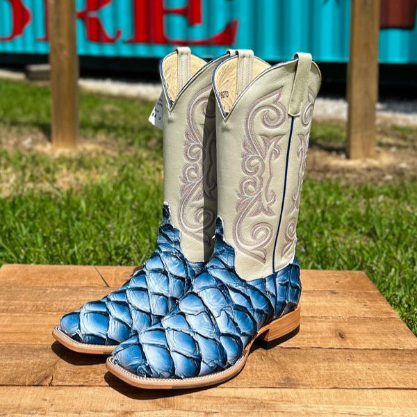 Exotic Blue Pirarucu Big Sea Bass Boots